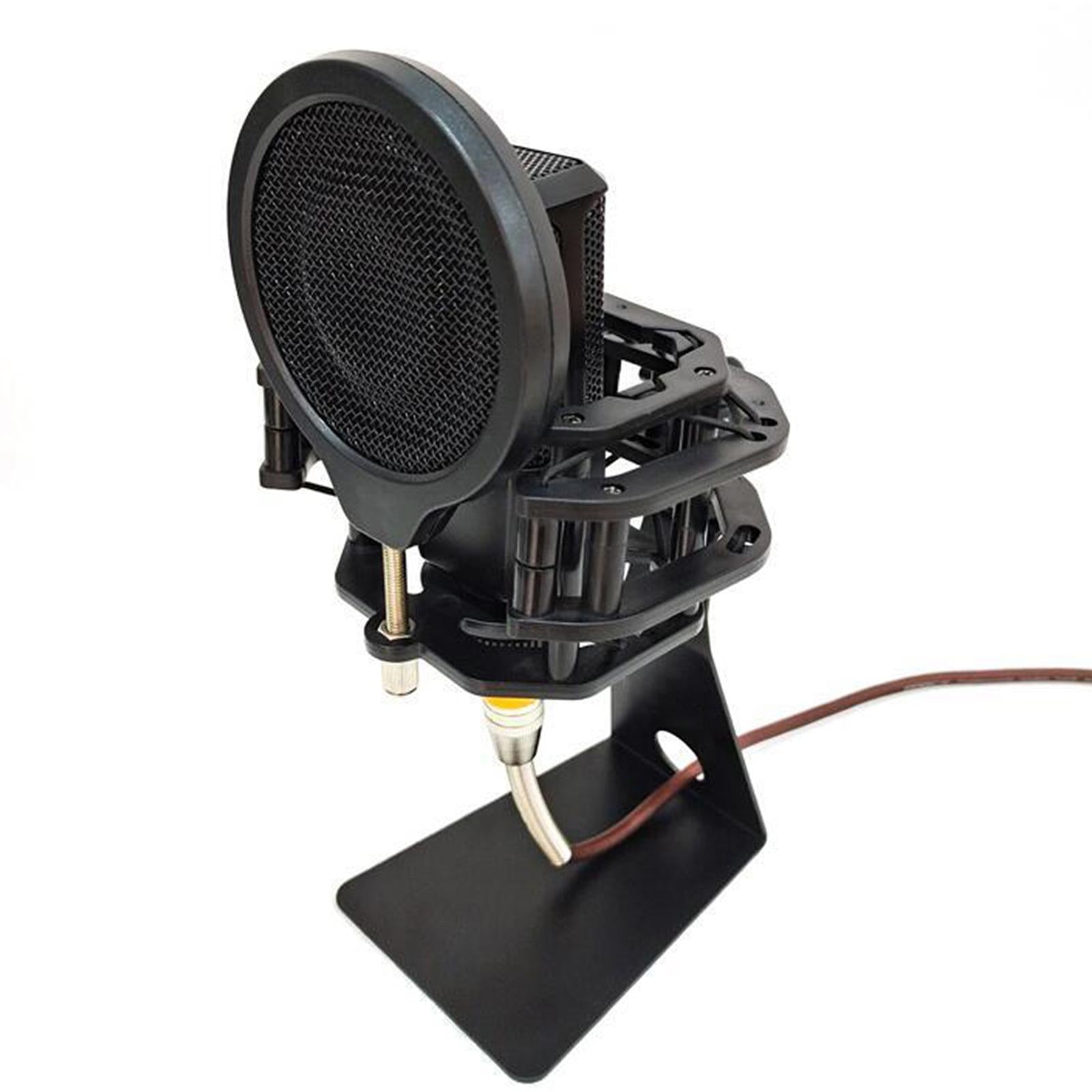 Microphone Shock Mount for 24mm Diameter Condenser Square Mic Black