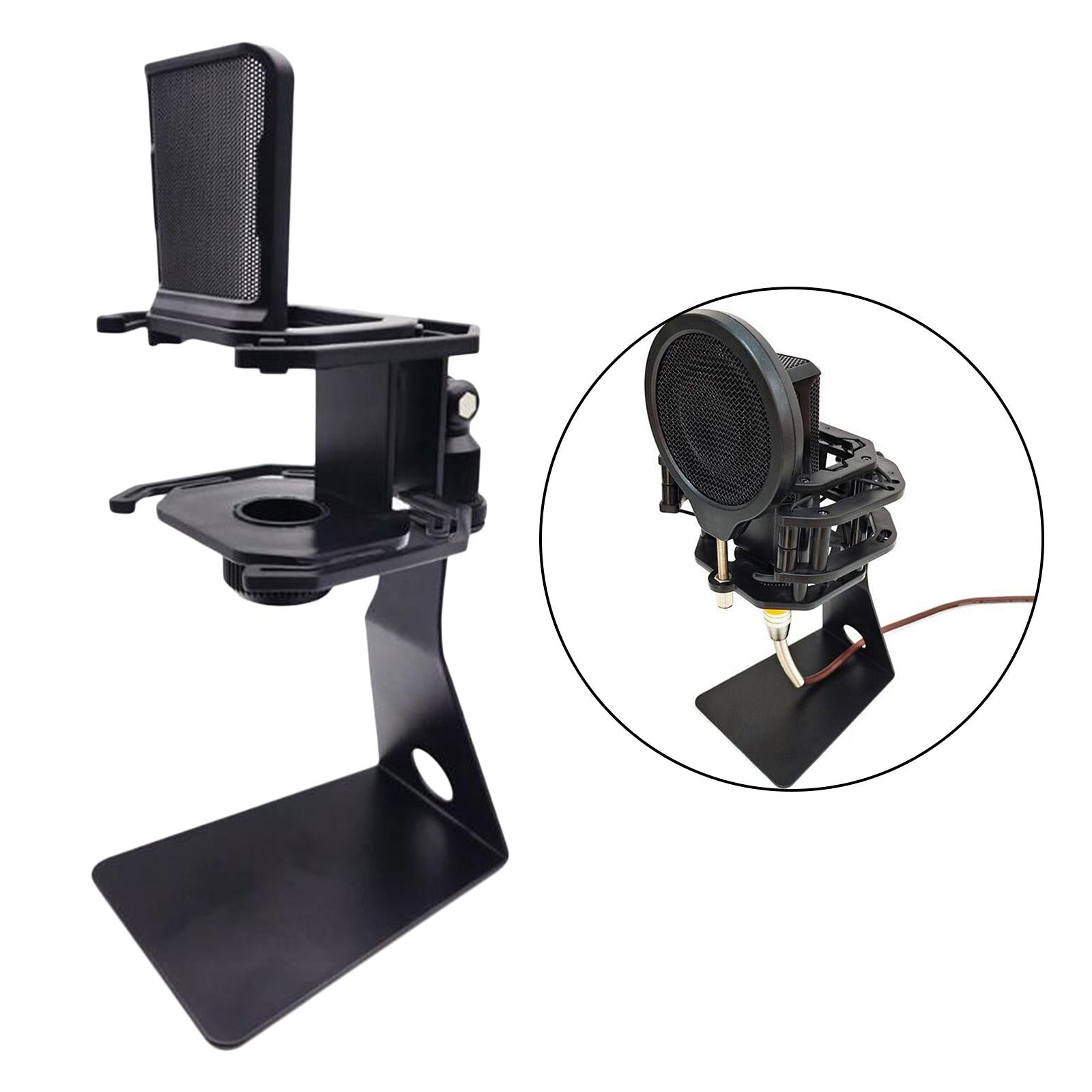 Microphone Shock Mount for 24mm Diameter Condenser Square Mic Black