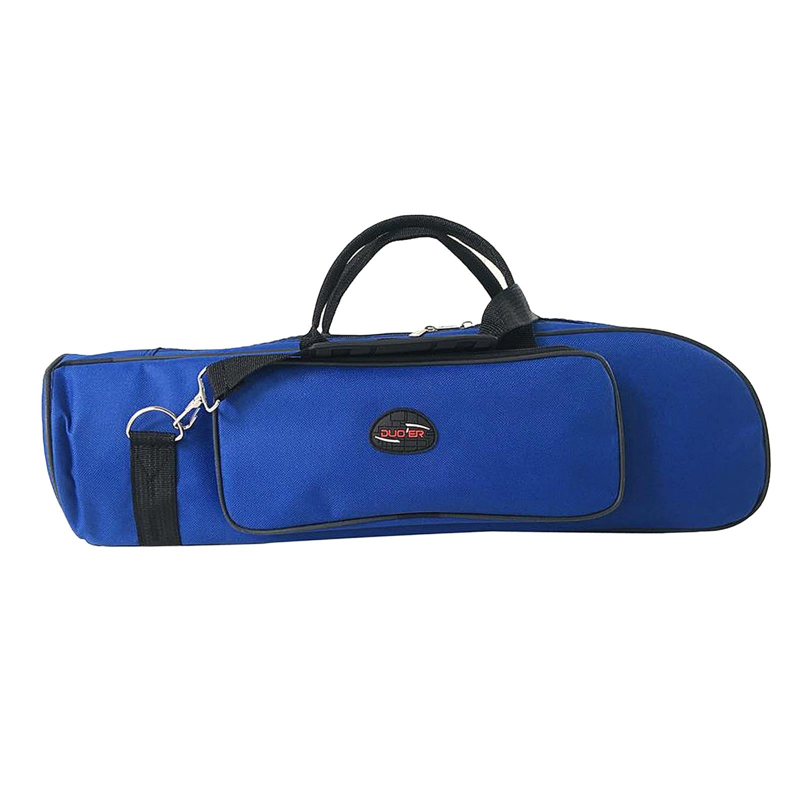 Concert Trumpet Carrying Case Waterproof Oxford Cloth Shoulder Strap Blue