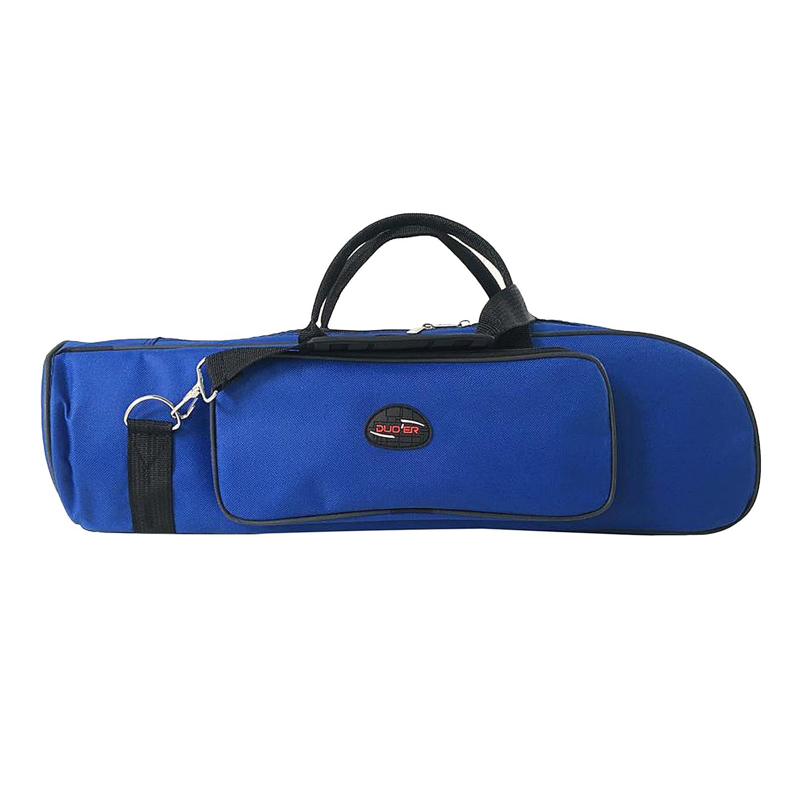 Concert Trumpet Carrying Case Waterproof Oxford Cloth Shoulder Strap Blue