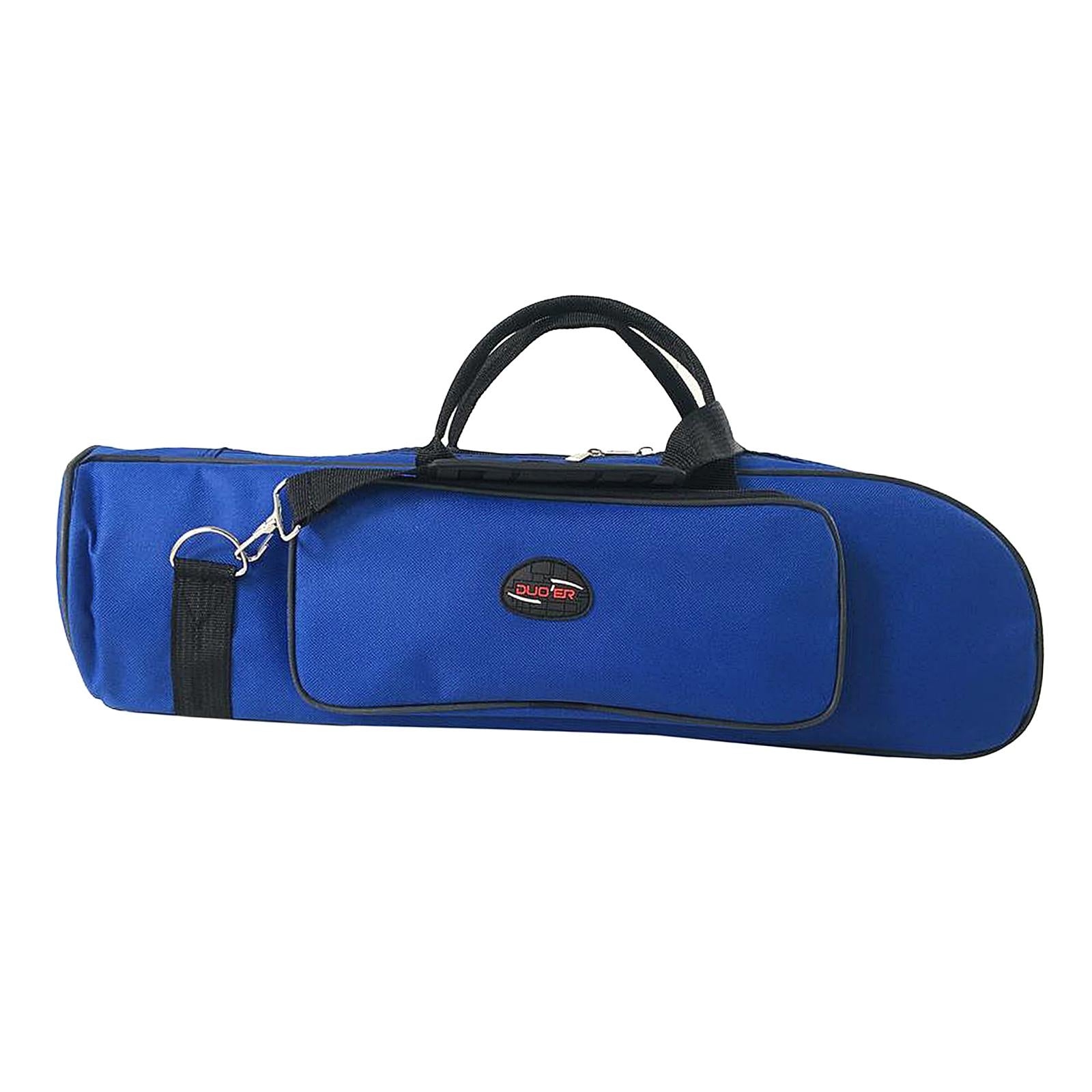 Concert Trumpet Carrying Case Waterproof Oxford Cloth Shoulder Strap Blue