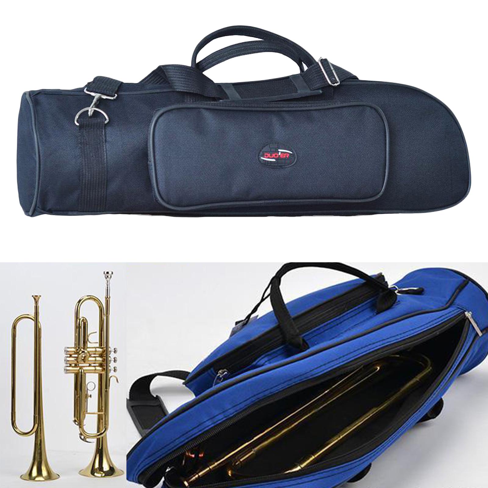 Concert Trumpet Carrying Case Waterproof Oxford Cloth Shoulder Strap Black