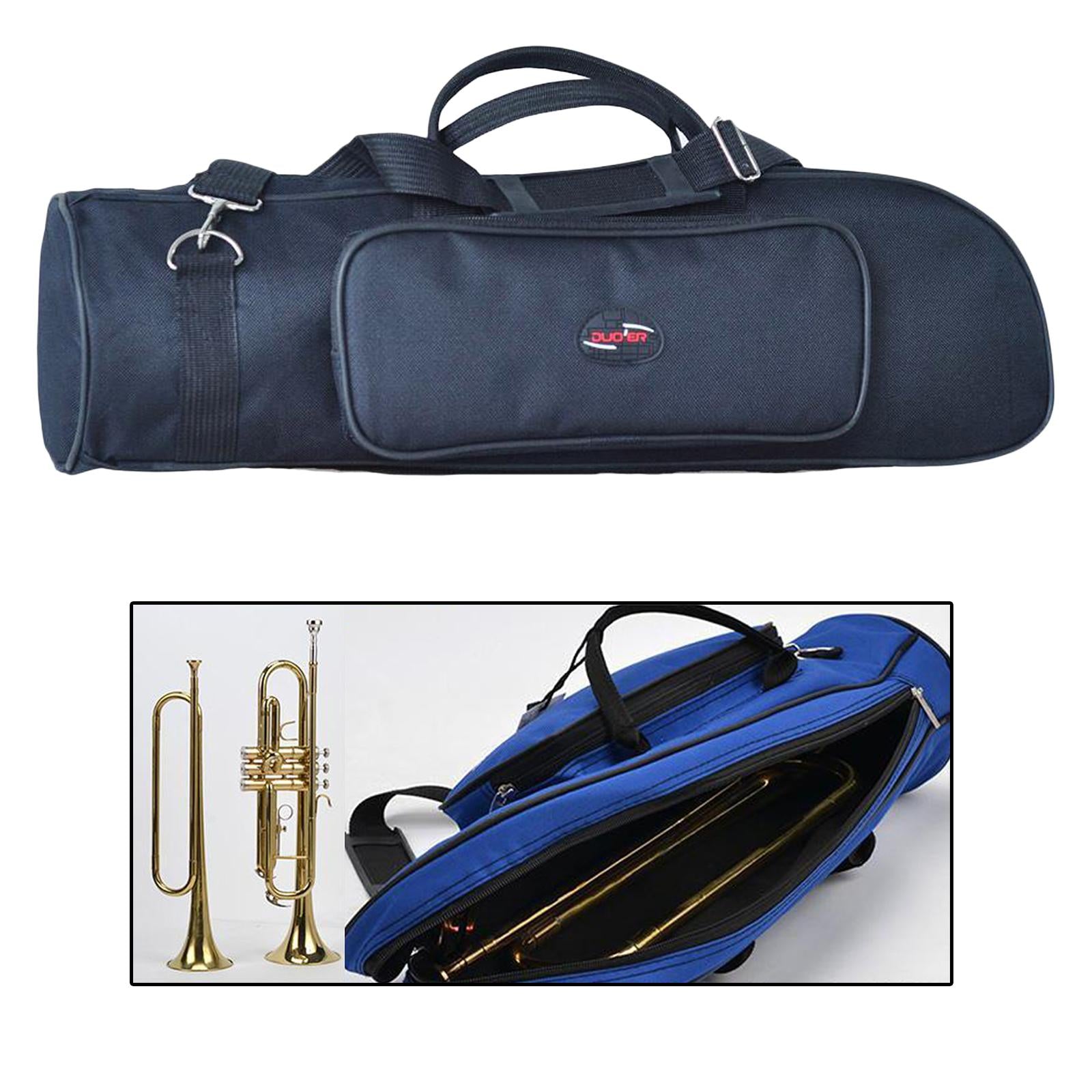 Concert Trumpet Carrying Case Waterproof Oxford Cloth Shoulder Strap Black