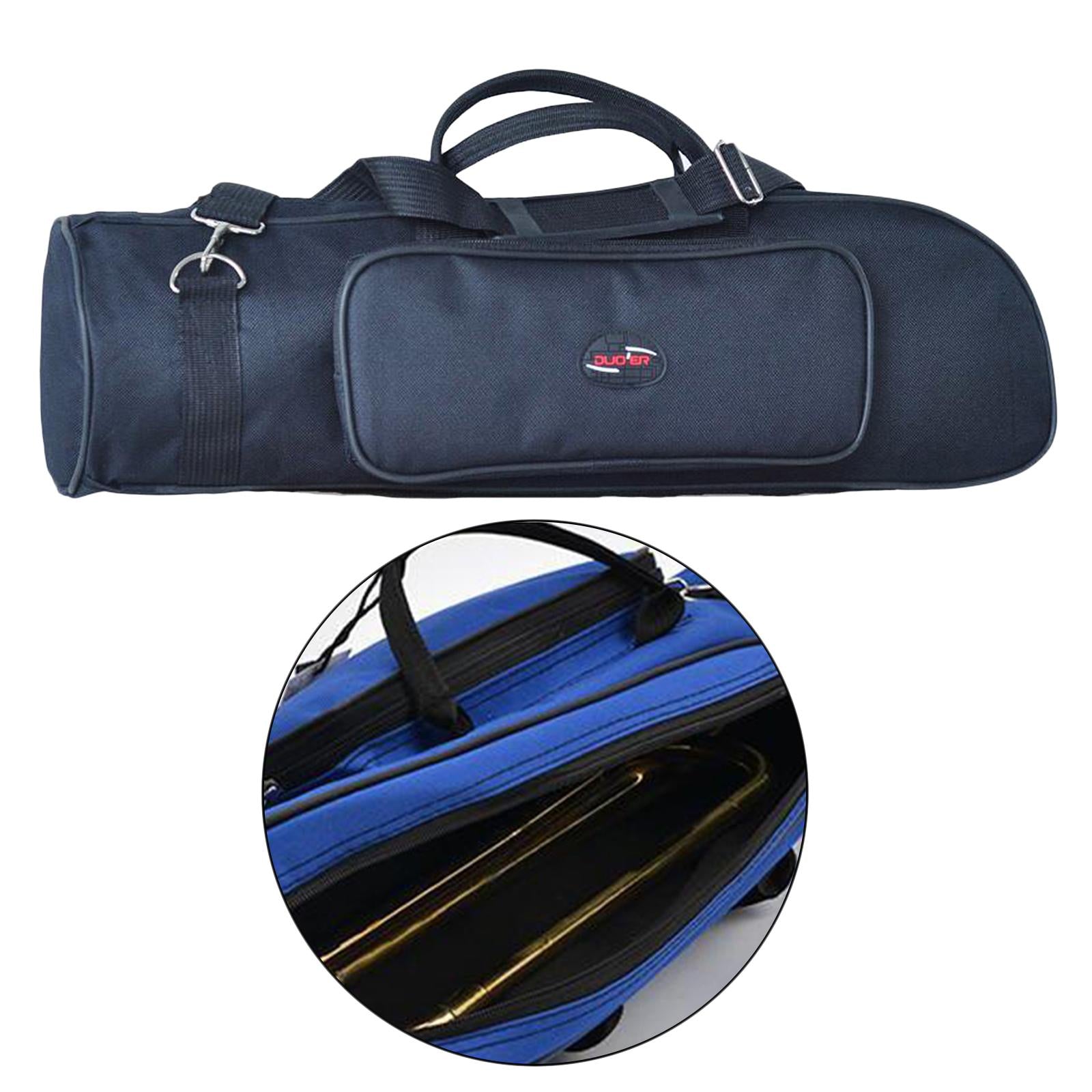 Concert Trumpet Carrying Case Waterproof Oxford Cloth Shoulder Strap Black