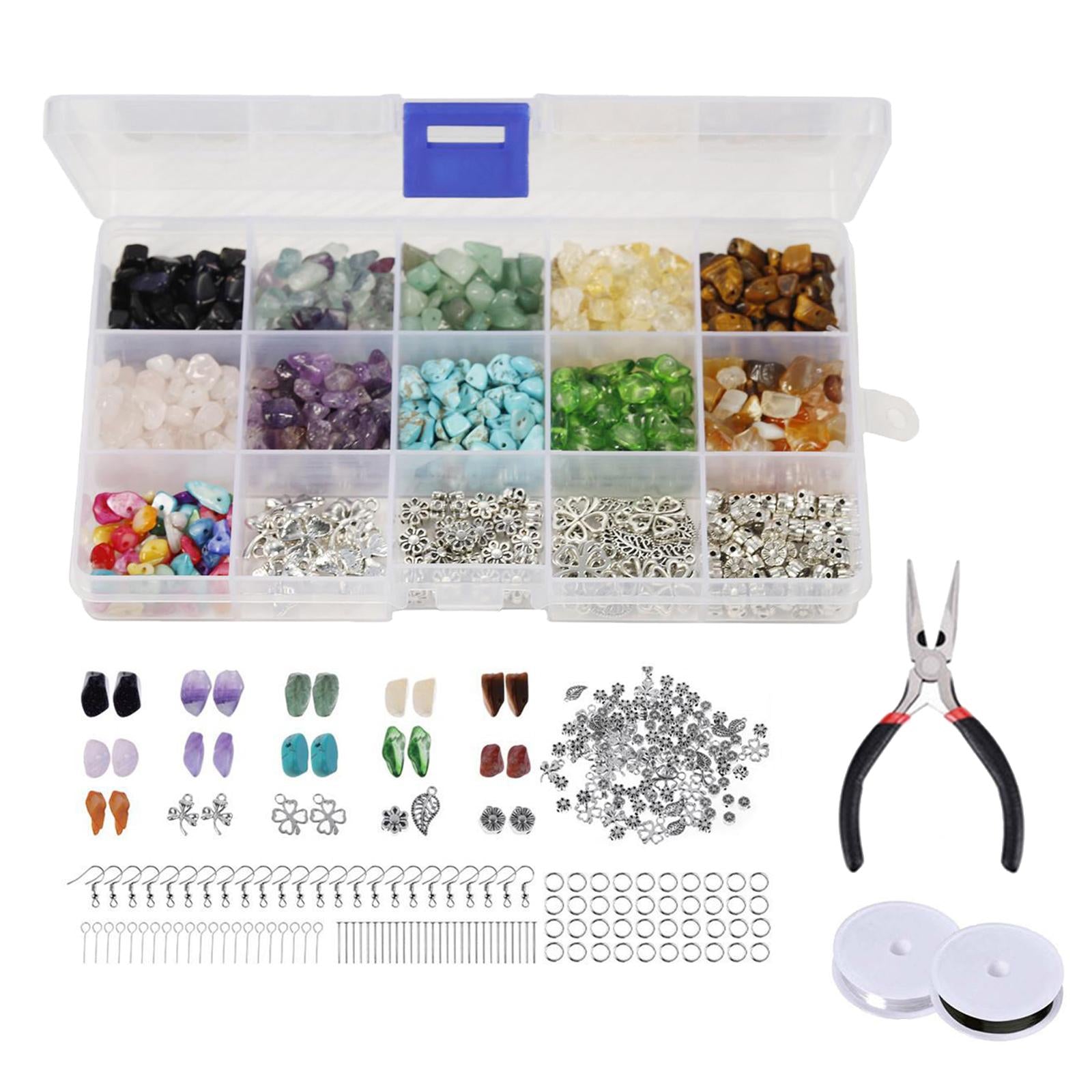 Irregular Chips Stone Beads Kit Jump Rings for DIY Crafts Jewelry Making