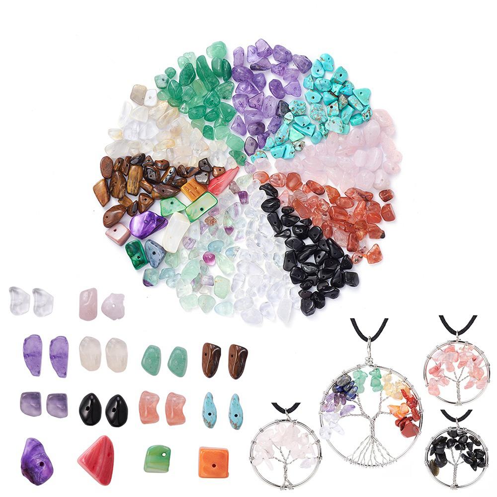 Irregular Chips Stone Beads Kit Jump Rings for DIY Crafts Jewelry Making