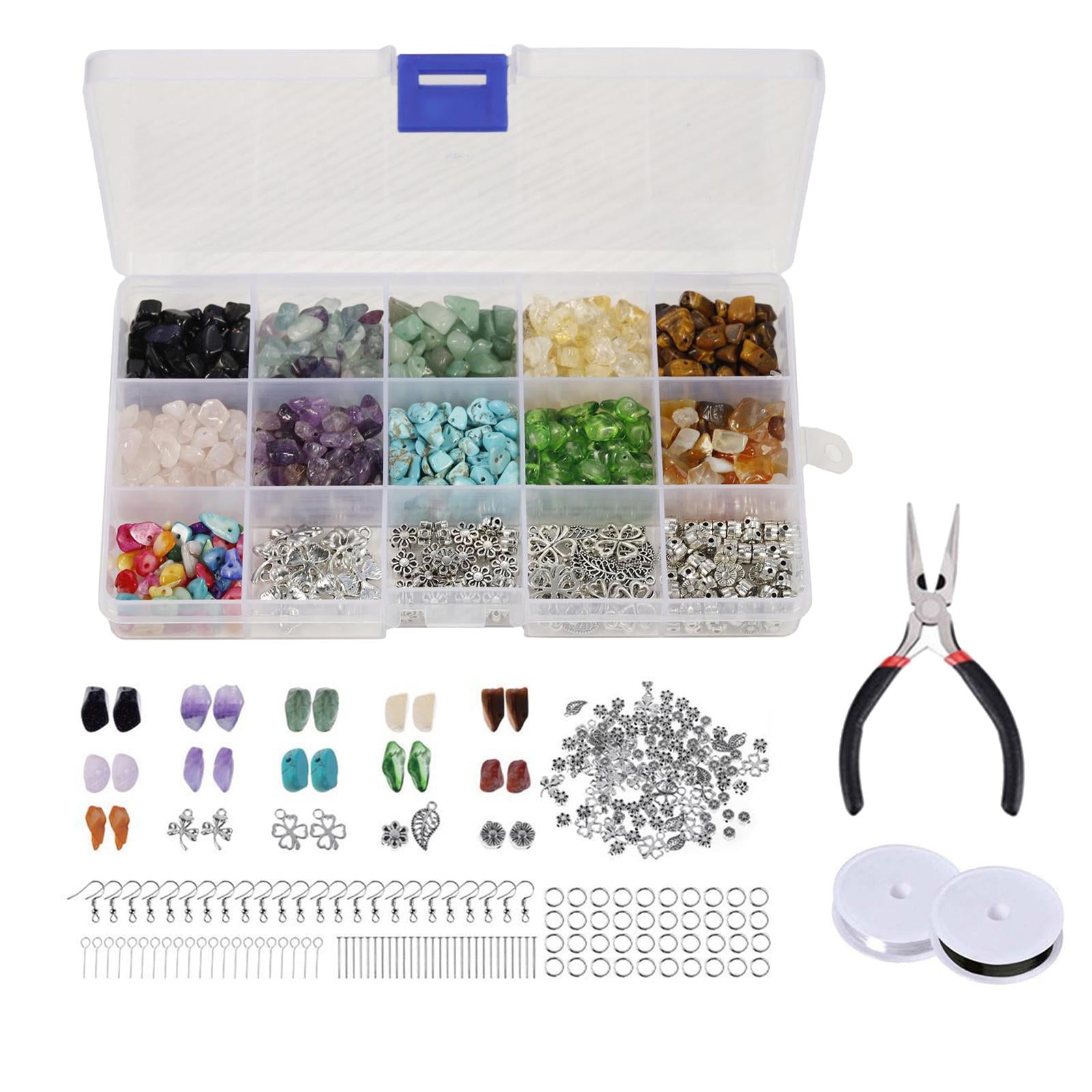 Irregular Chips Stone Beads Kit Jump Rings for DIY Crafts Jewelry Making