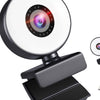 Webcam with 3 Light Modes Microphone and Tripod for Gaming Streaming PC 1k