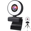 Webcam with 3 Light Modes Microphone and Tripod for Gaming Streaming PC 1k