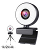 Webcam with 3 Light Modes Microphone and Tripod for Gaming Streaming PC 1k