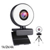 Webcam with 3 Light Modes Microphone and Tripod for Gaming Streaming PC 1k