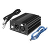 48V Phantom Power Supply with XLR 3 Pin Microphone Cable for Mic Black