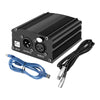 48V Phantom Power Supply with XLR 3 Pin Microphone Cable for Mic Black