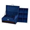 Velvet Jewelry Storage Box Earrings Necklace Watch Display Organizer Blue