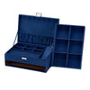 Velvet Jewelry Storage Box Earrings Necklace Watch Display Organizer Blue