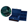 Velvet Jewelry Storage Box Earrings Necklace Watch Display Organizer Blue