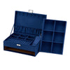 Velvet Jewelry Storage Box Earrings Necklace Watch Display Organizer Blue