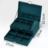 Velvet Jewelry Storage Box Earrings Necklace Watch Display Organizer Blue