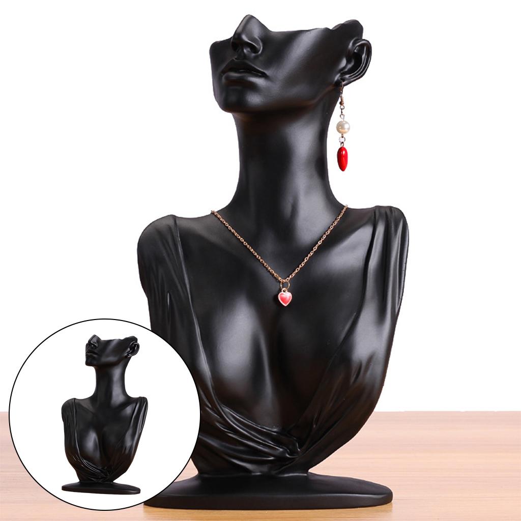 Resin Necklace Earring Display Mannequin for Women Stable Easy Use  Black