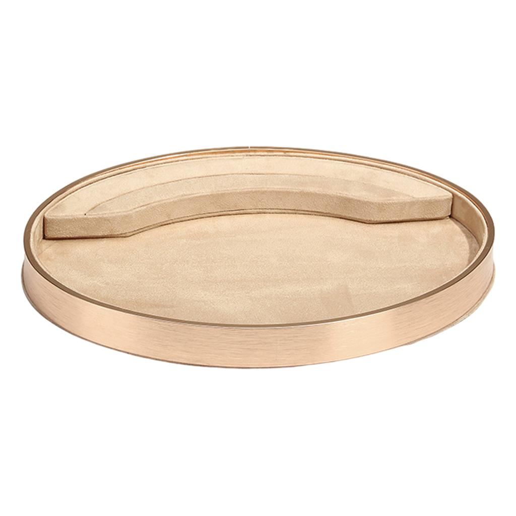 Luxury Oval Shape Jewelry Tray Rings Bracelet Show Case Decorative for Shop khaki