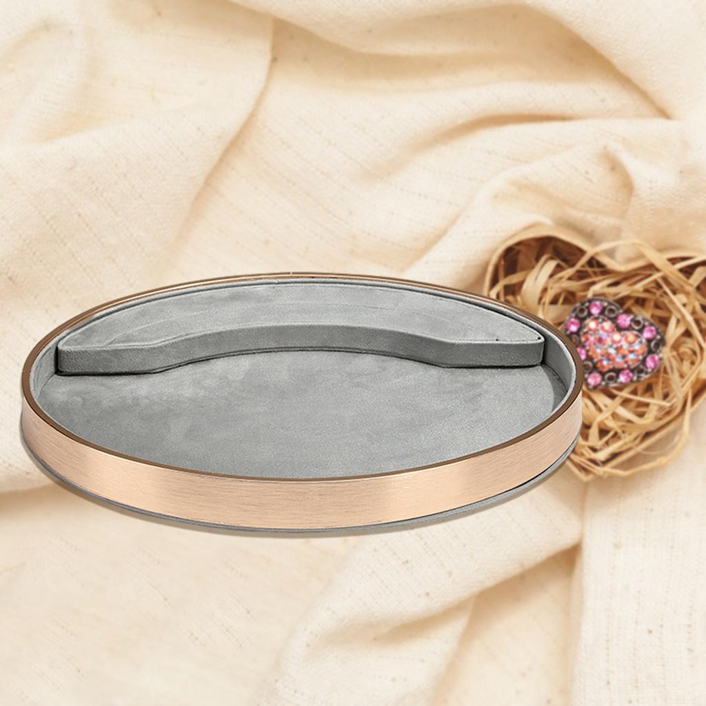 Luxury Oval Shape Jewelry Tray Rings Bracelet Show Case Decorative for Shop gray