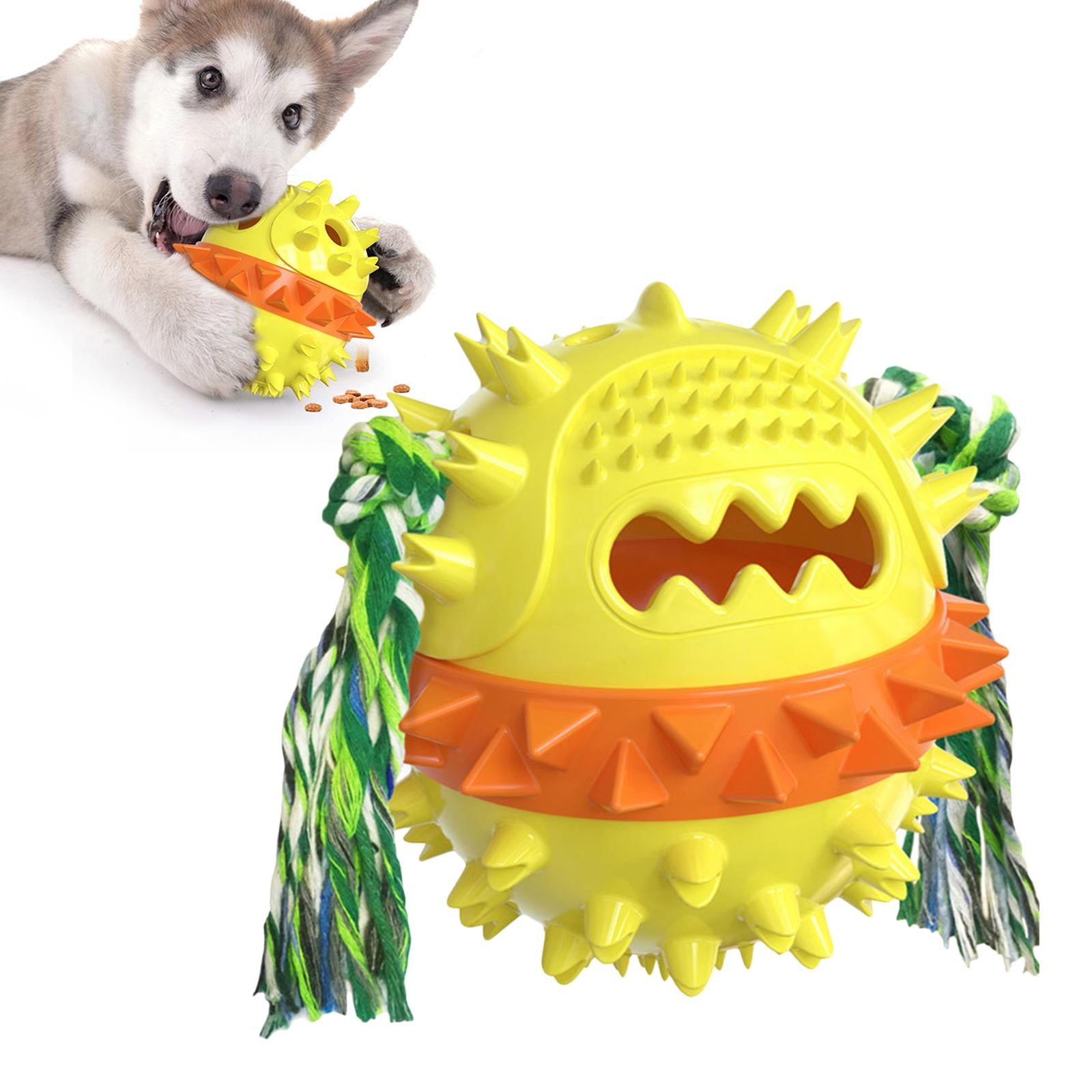 Dog Chew Toys Molar Ball Teething Cleaning Play Toy Yellow orange yellow