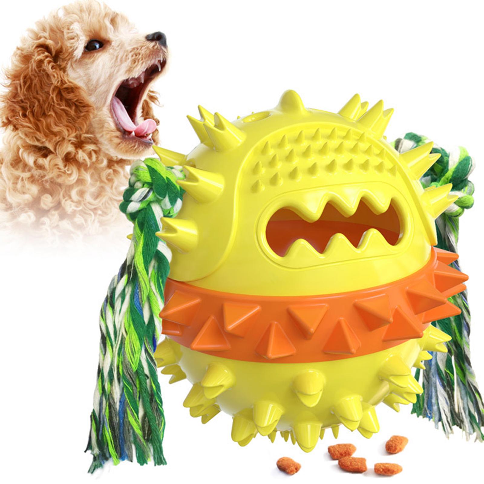 Dog Chew Toys Molar Ball Teething Cleaning Play Toy Yellow orange yellow