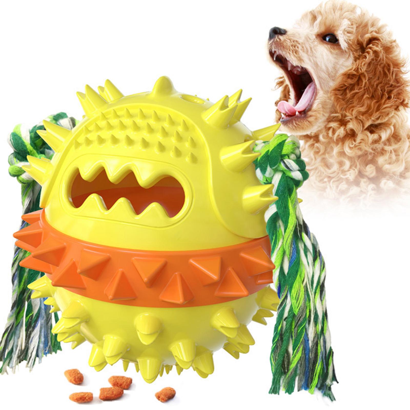 Dog Chew Toys Molar Ball Teething Cleaning Play Toy Yellow orange yellow