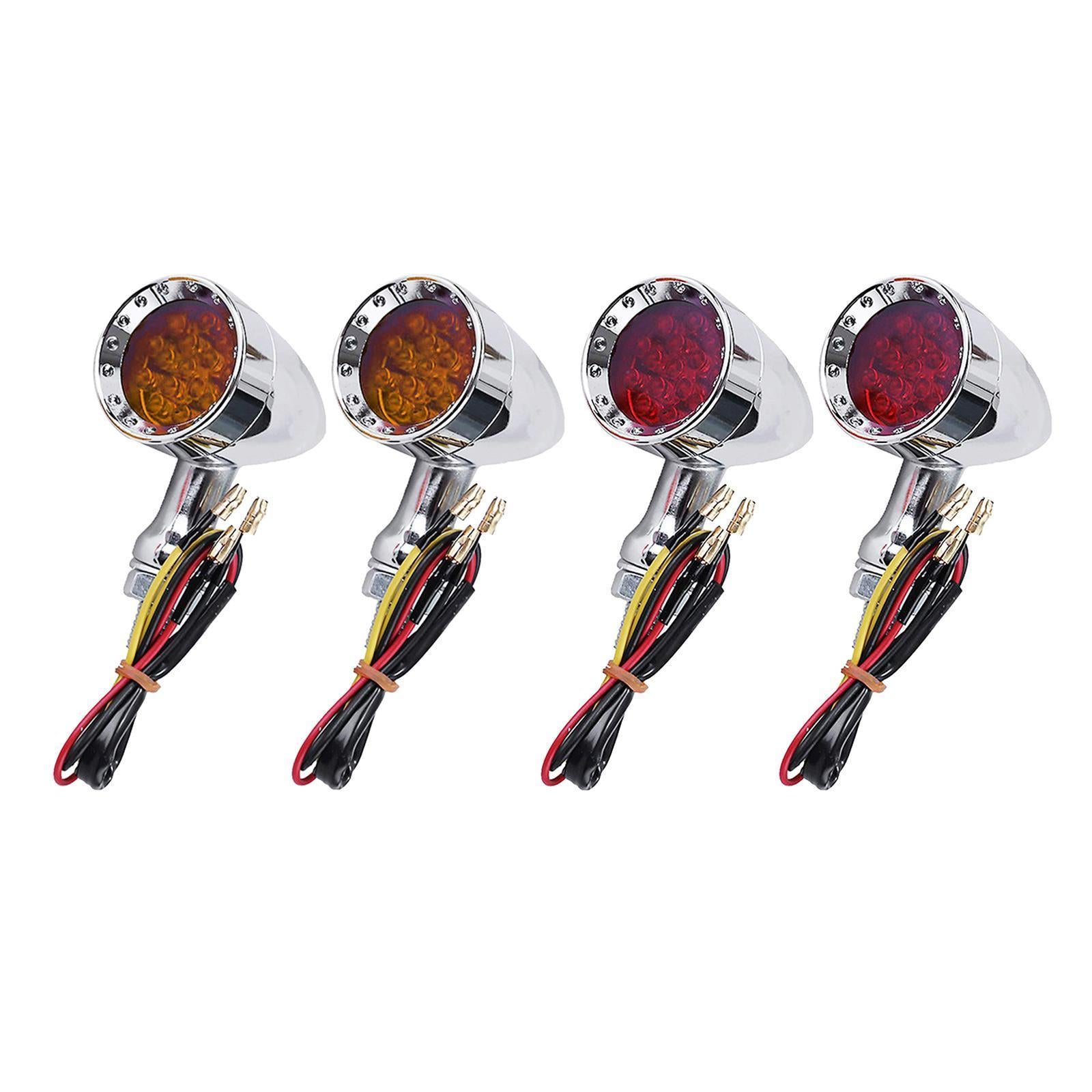 2Pcs Led Turn Signal Light 12V Motorcycle Scooter Indicators Signal  Yellow