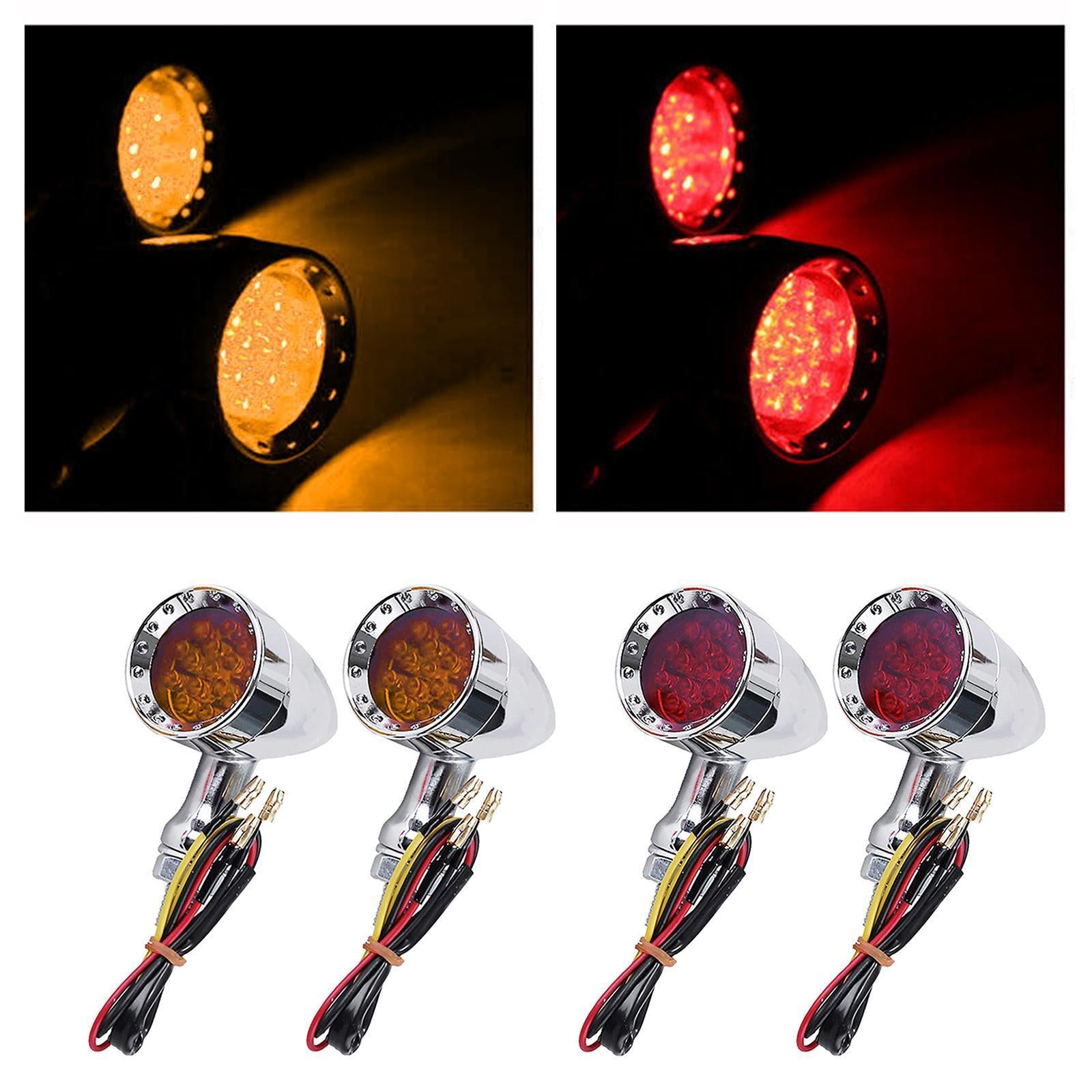 2Pcs Led Turn Signal Light 12V Motorcycle Scooter Indicators Signal  Yellow