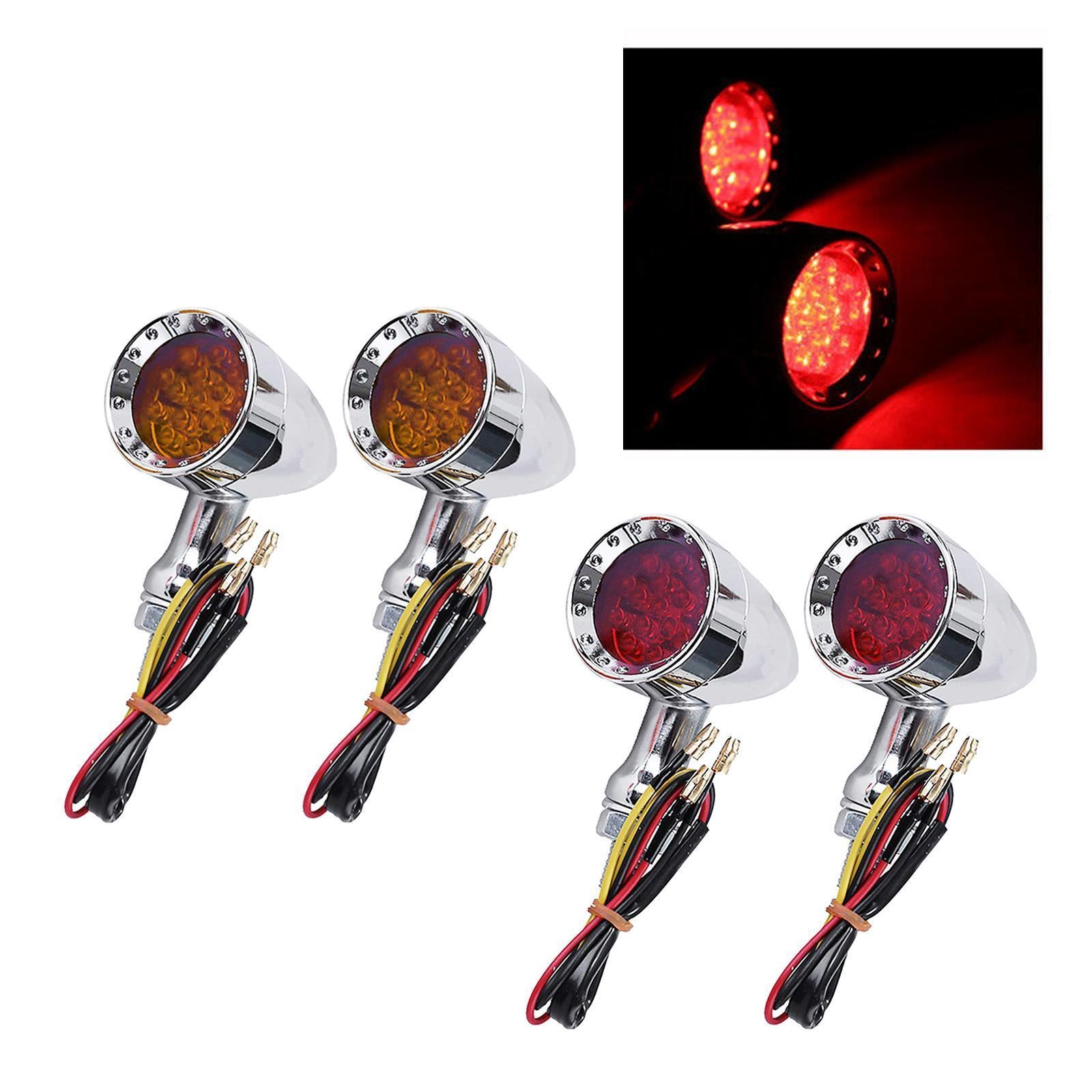 2Pcs Led Turn Signal Light 12V Motorcycle Scooter Indicators Signal  Yellow