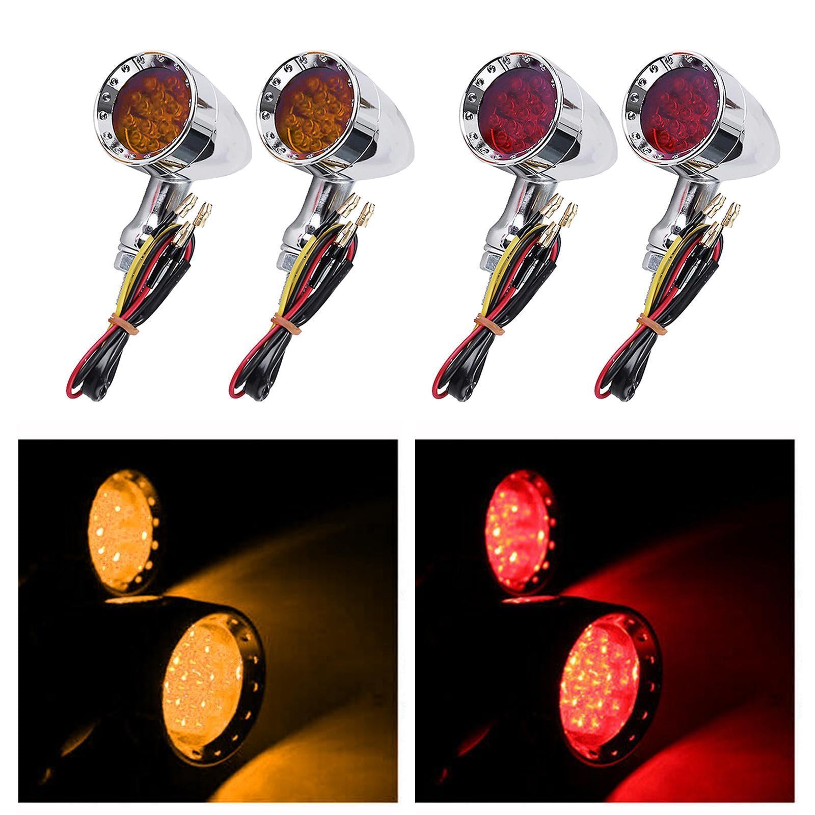 2Pcs Led Turn Signal Light 12V Motorcycle Scooter Indicators Signal  Yellow