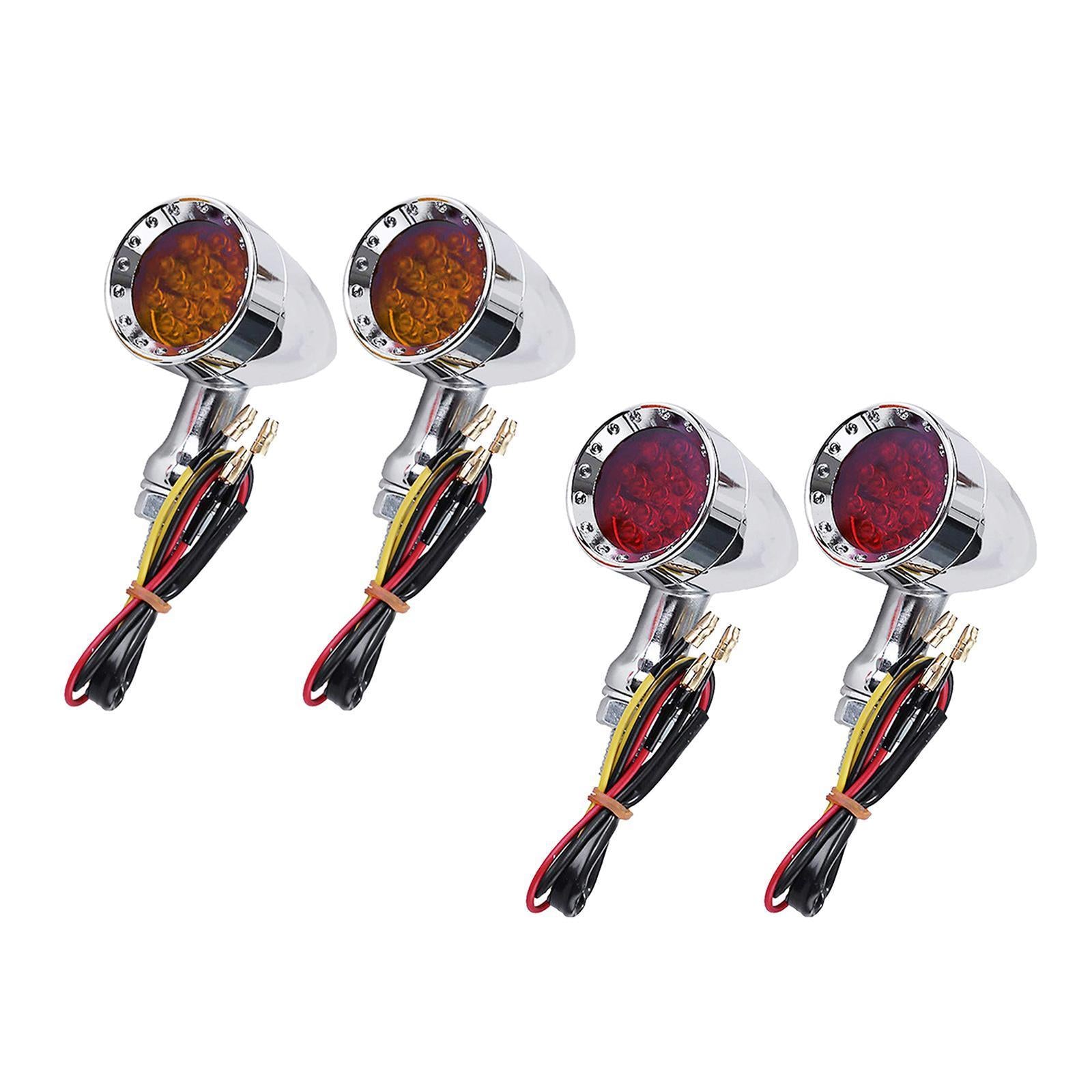 2Pcs Led Turn Signal Light 12V Motorcycle Scooter Indicators Signal  Yellow