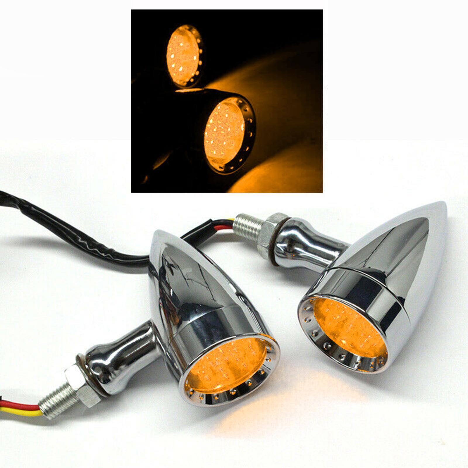 2Pcs Led Turn Signal Light 12V Motorcycle Scooter Indicators Signal  Yellow