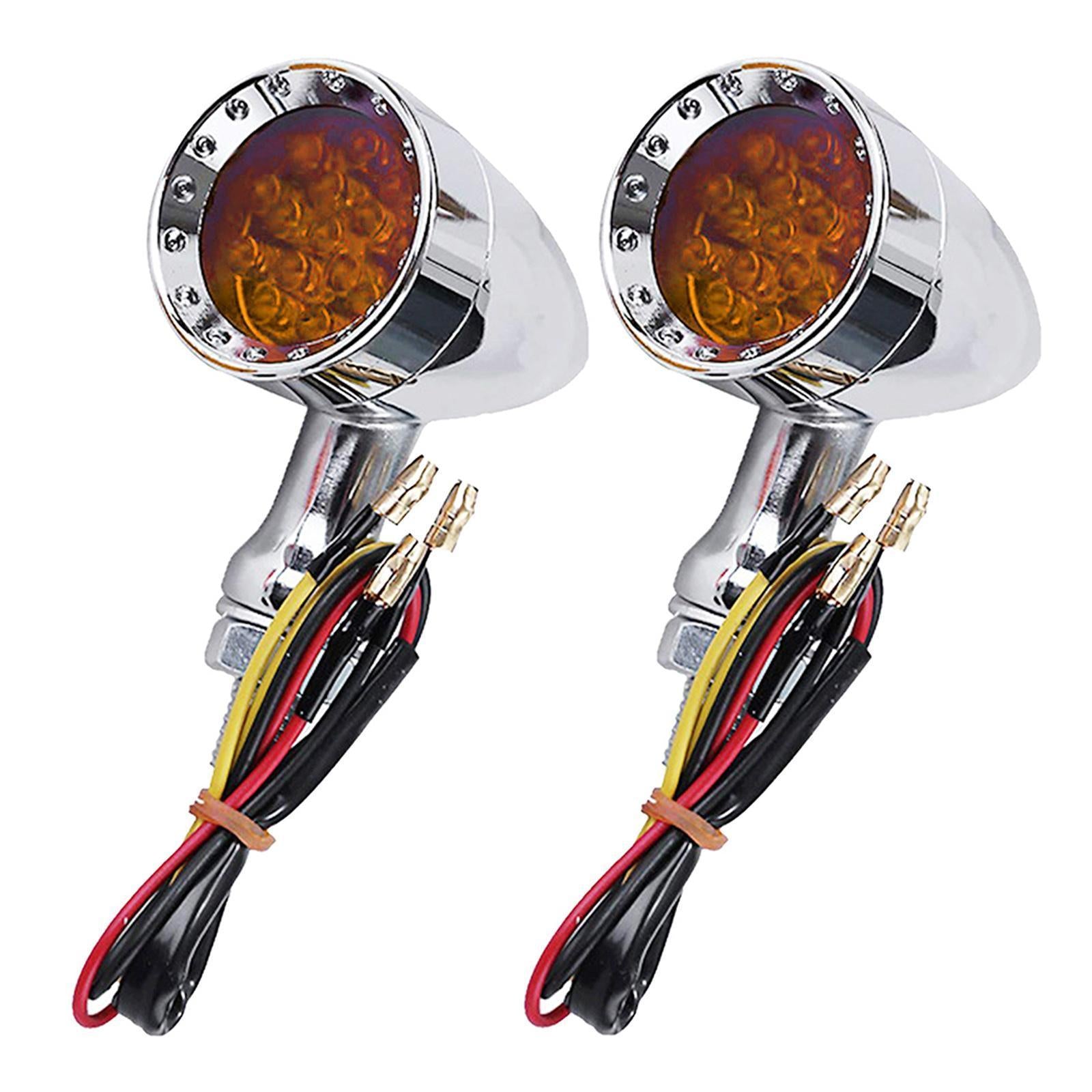 2Pcs Led Turn Signal Light 12V Motorcycle Scooter Indicators Signal  Yellow