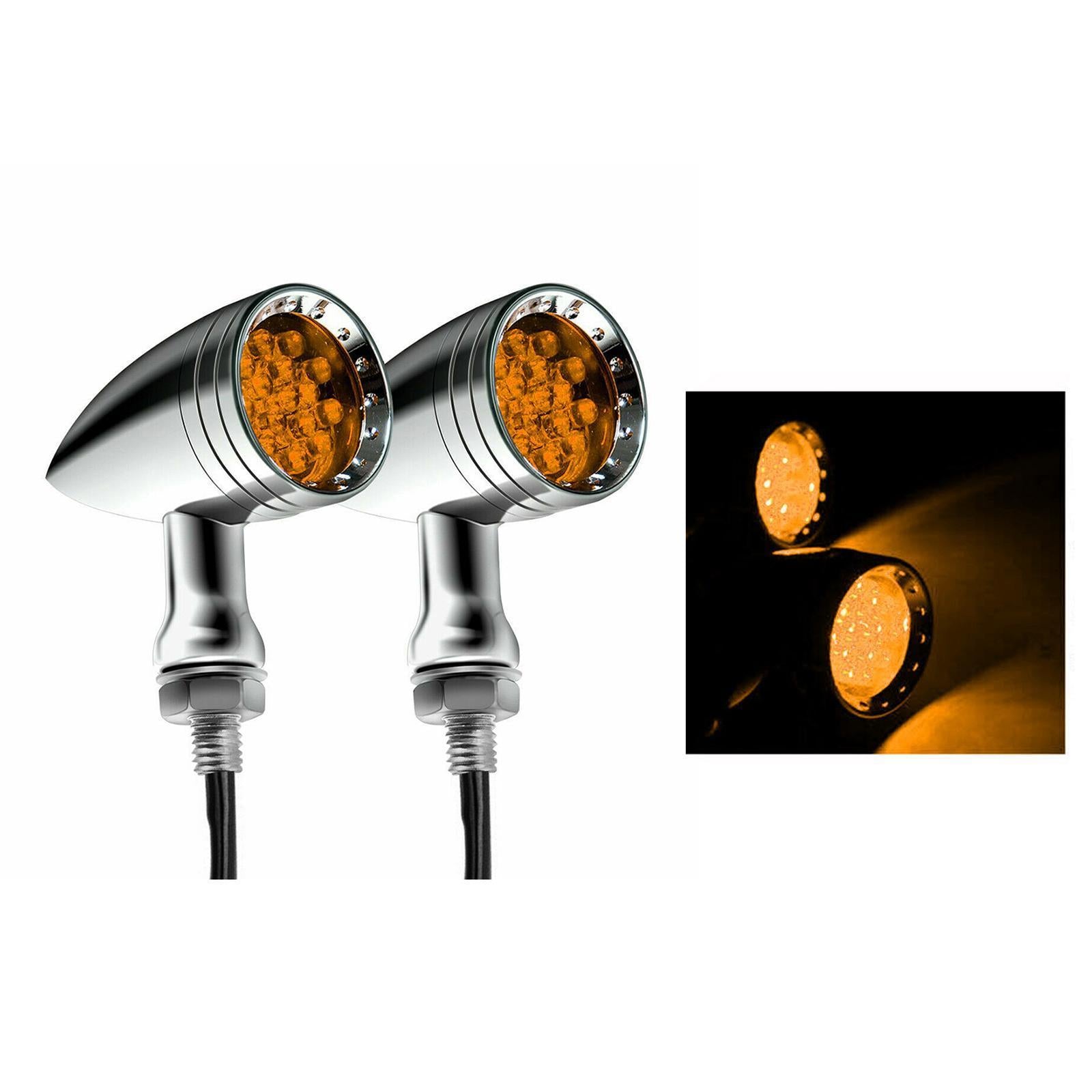 2Pcs Led Turn Signal Light 12V Motorcycle Scooter Indicators Signal  Yellow