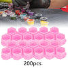 200Pcs Plastic Honeycomb Pigment Holder Tattoo Ink Cups Pink