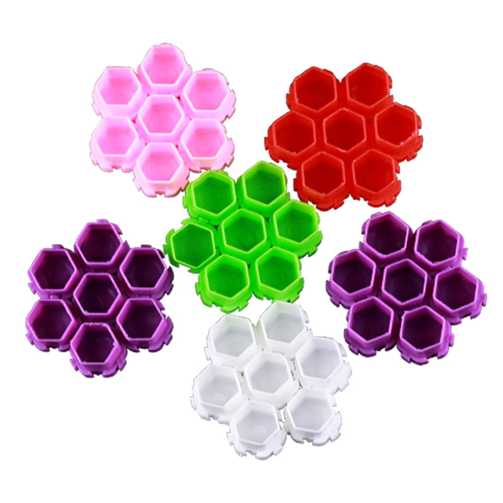 200Pcs Plastic Honeycomb Pigment Holder Tattoo Ink Cups Pink