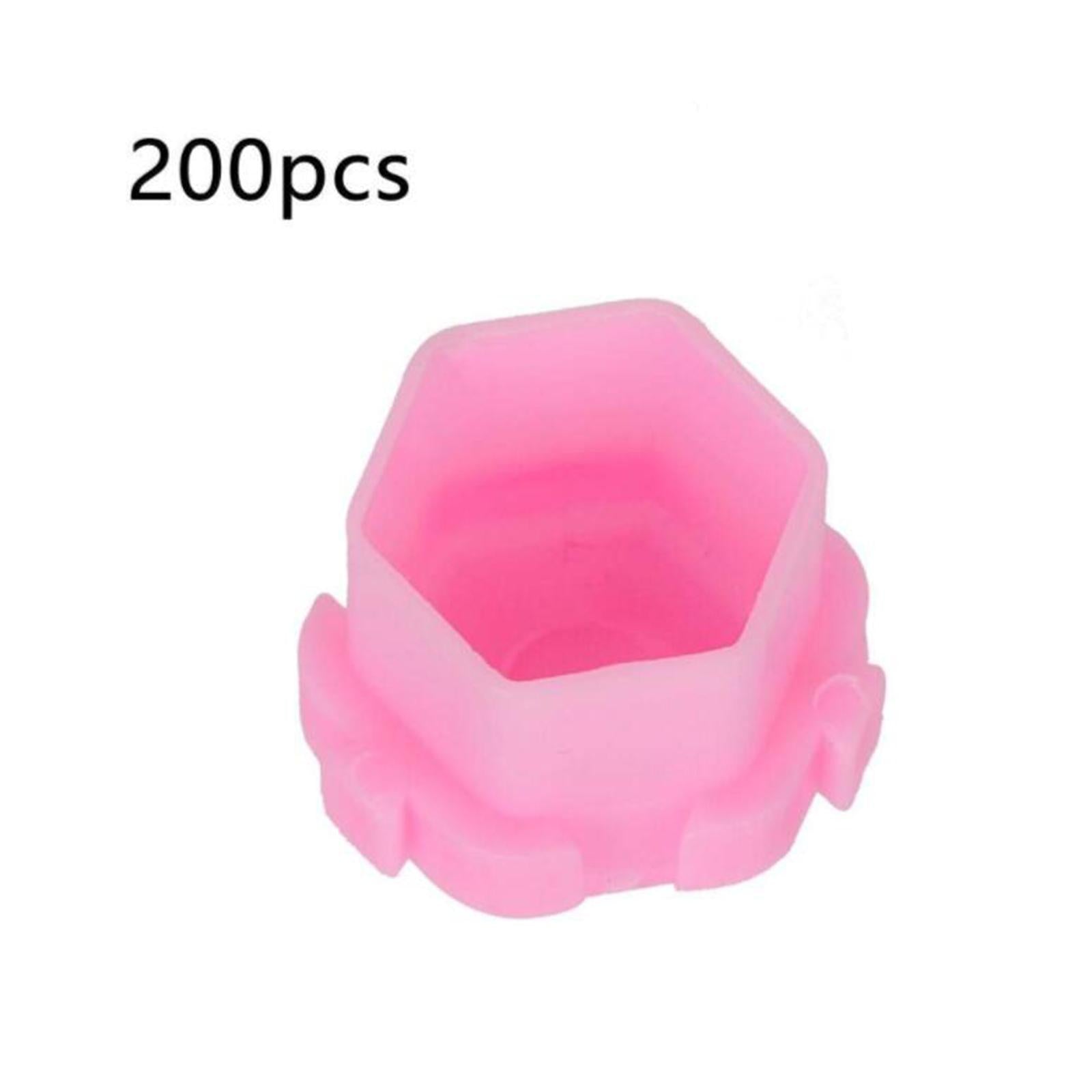 200Pcs Plastic Honeycomb Pigment Holder Tattoo Ink Cups Pink