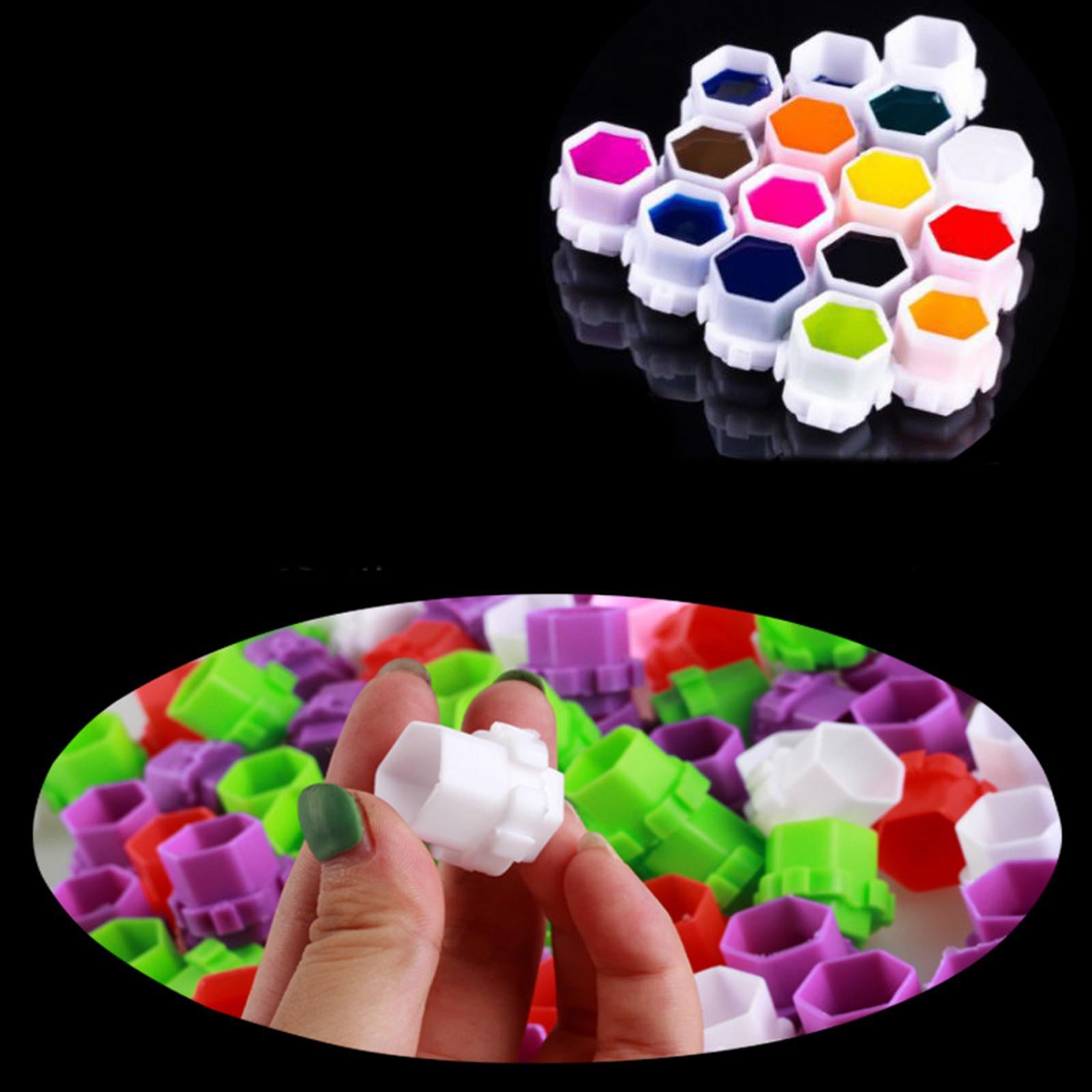 200Pcs Plastic Honeycomb Pigment Holder Tattoo Ink Cups Pink