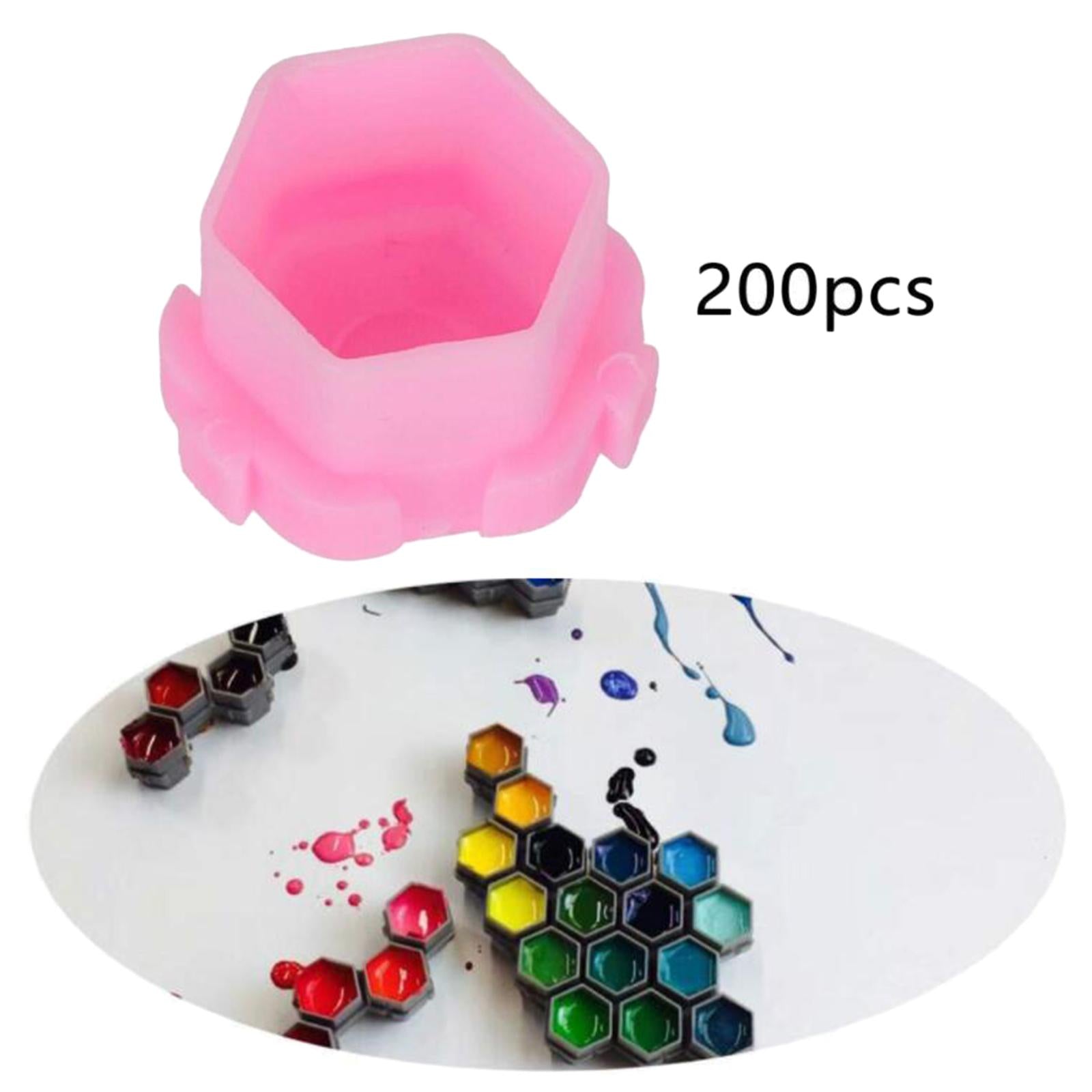 200Pcs Plastic Honeycomb Pigment Holder Tattoo Ink Cups Pink