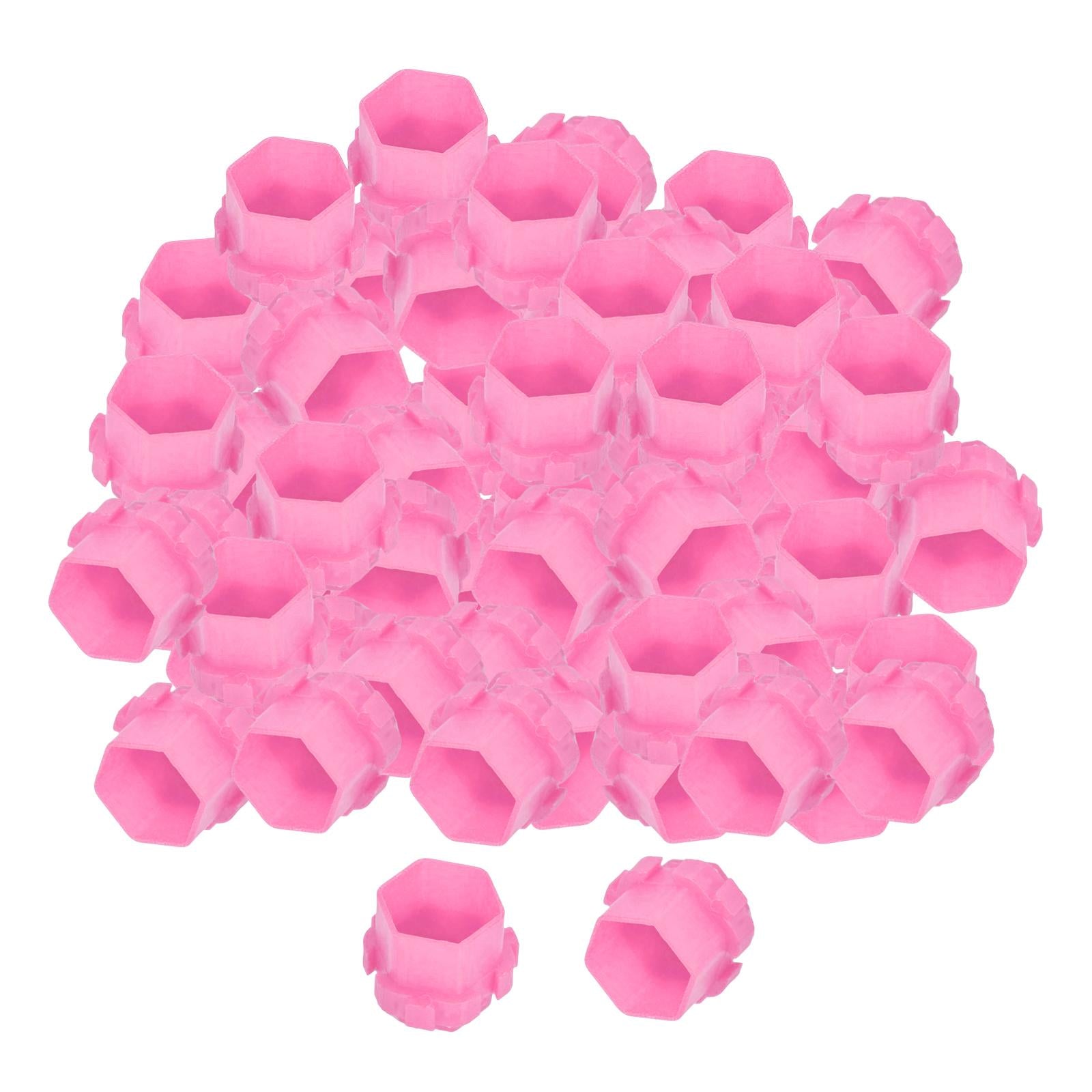 200Pcs Plastic Honeycomb Pigment Holder Tattoo Ink Cups Pink