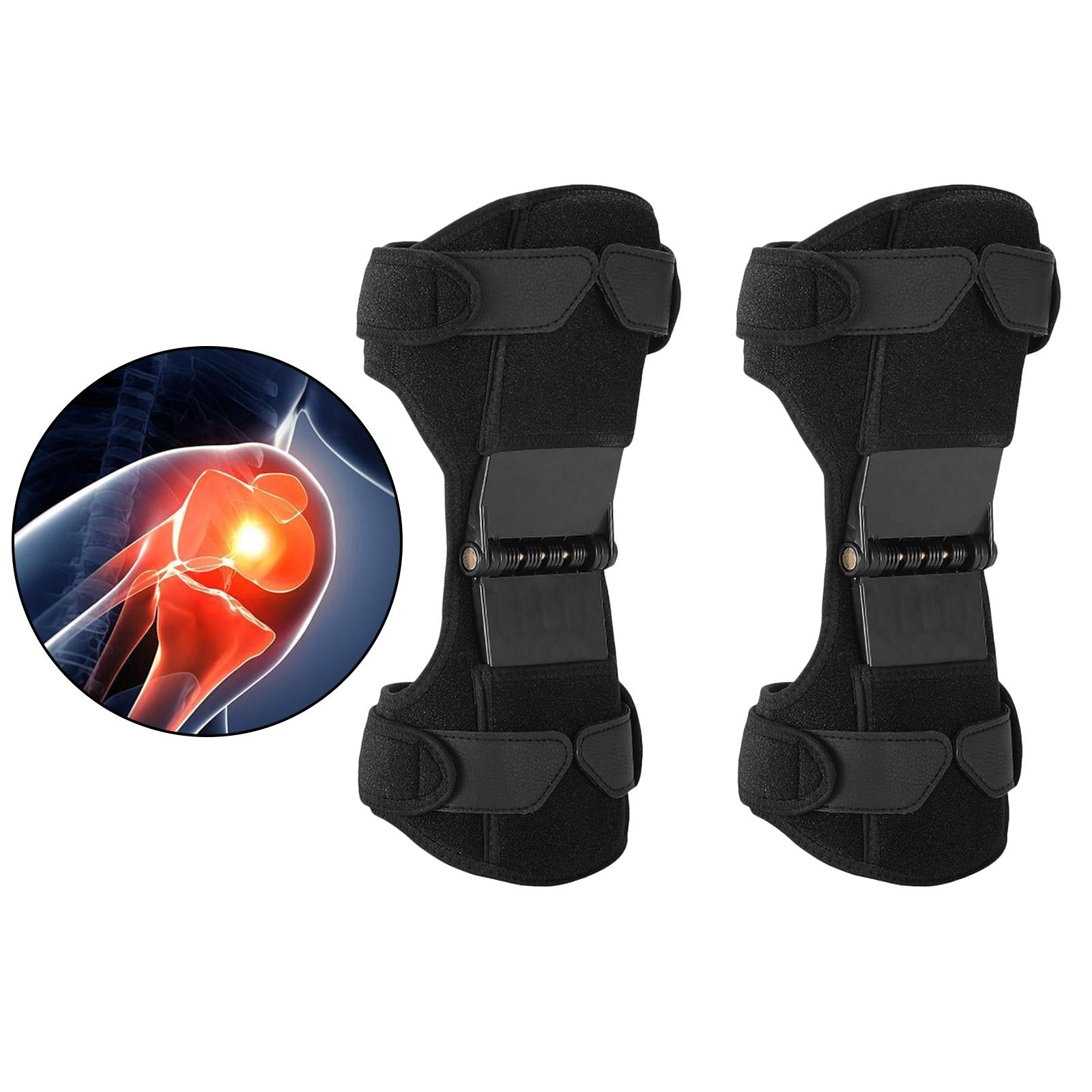 Support Brace Knee Pads Booster Sport Power Spring Force1 Set 2 Pcs