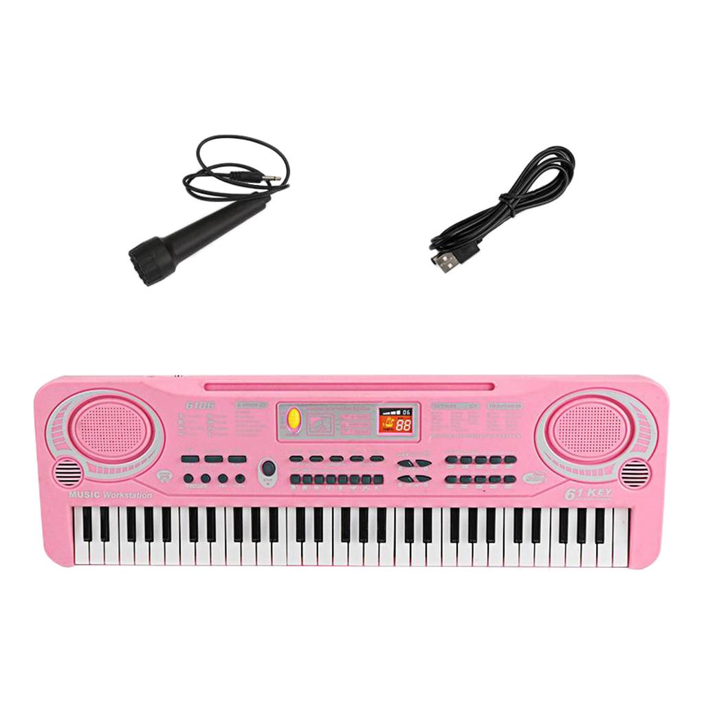 61 Keys Electronic Keyboard Musical Digital Piano with Microphone Beginner