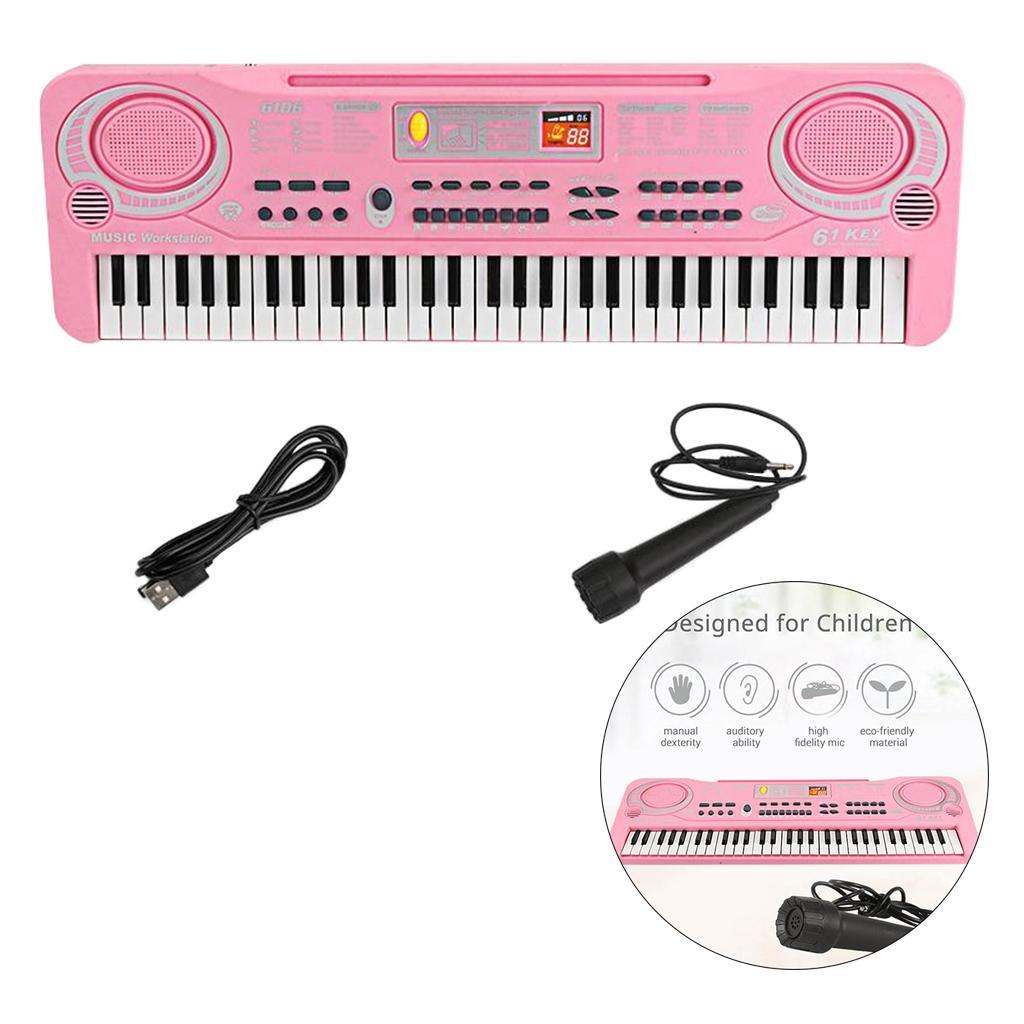 61 Keys Electronic Keyboard Musical Digital Piano with Microphone Beginner