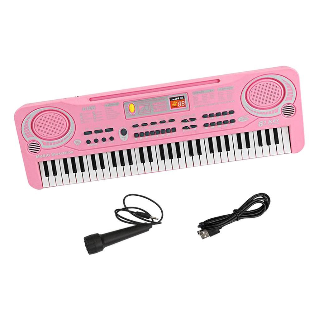 61 Keys Electronic Keyboard Musical Digital Piano with Microphone Beginner