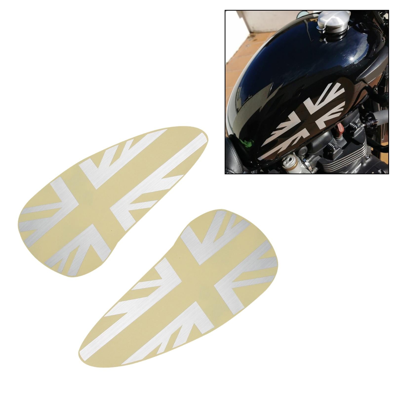 1 Pair Fuel Tank Sticker for Triumph Bobber T100 T120 Silver