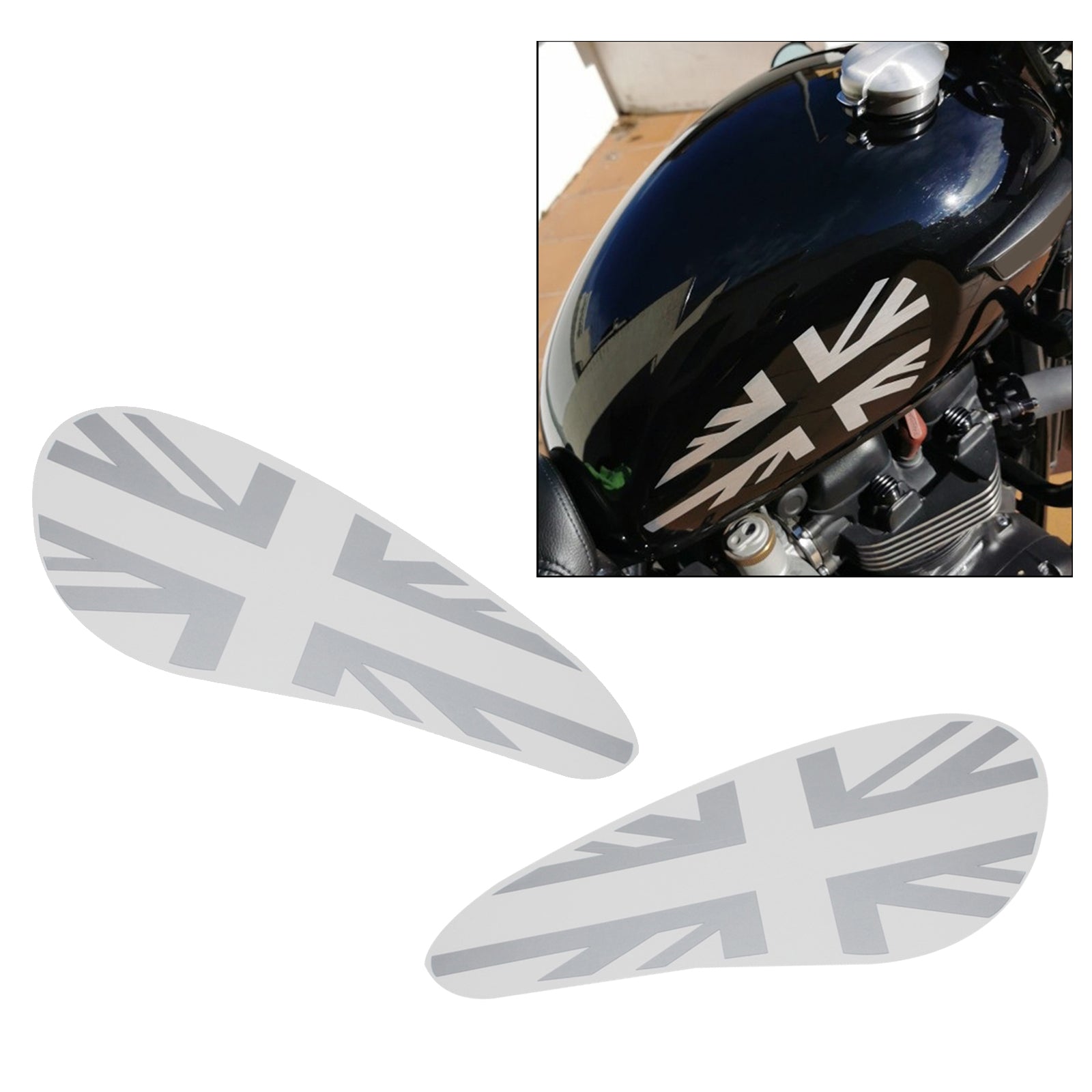 1 Pair Fuel Tank Sticker for Triumph Bobber T100 T120 Frosted Matte Silver