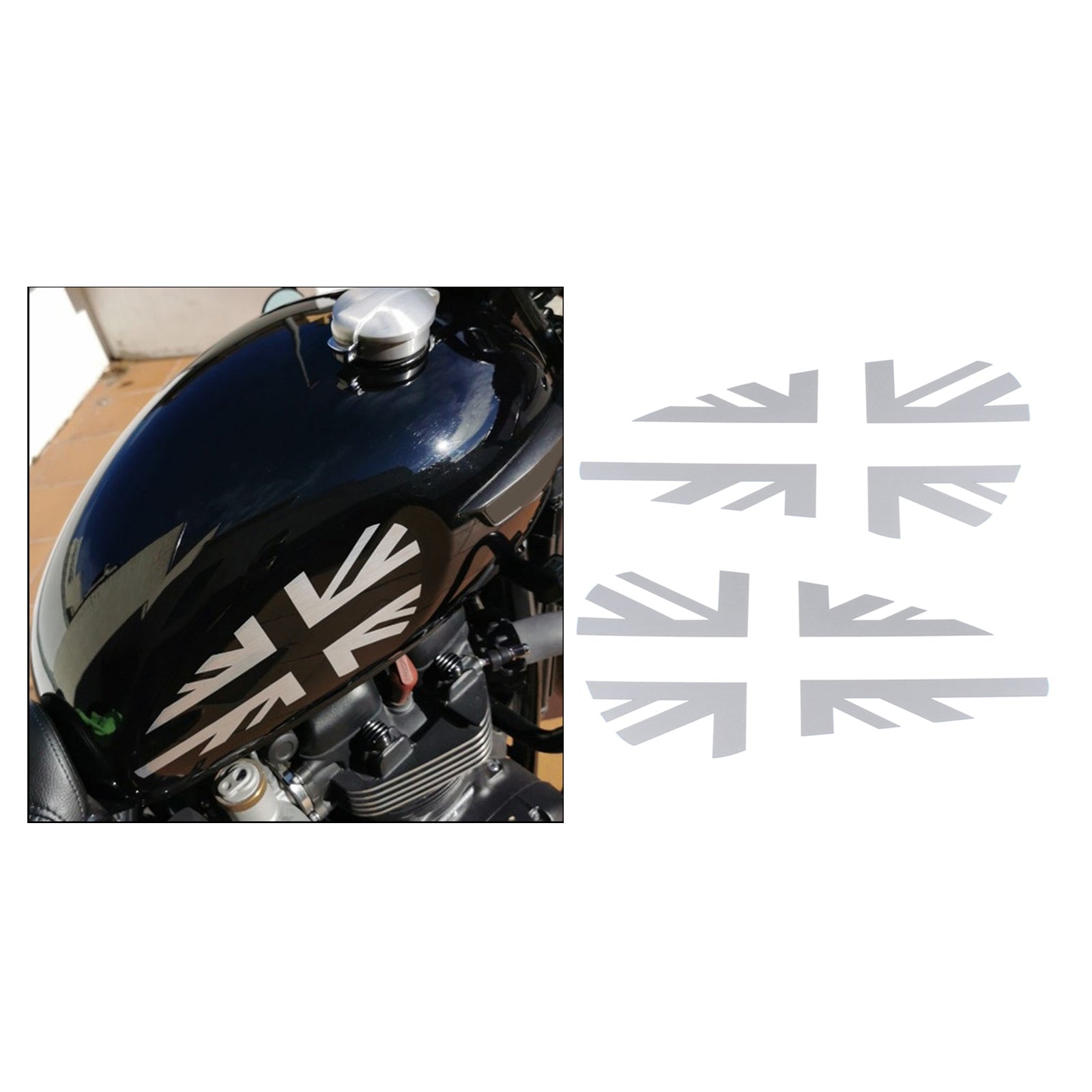 1 Pair Fuel Tank Sticker for Triumph Bobber T100 T120 Frosted Matte Silver