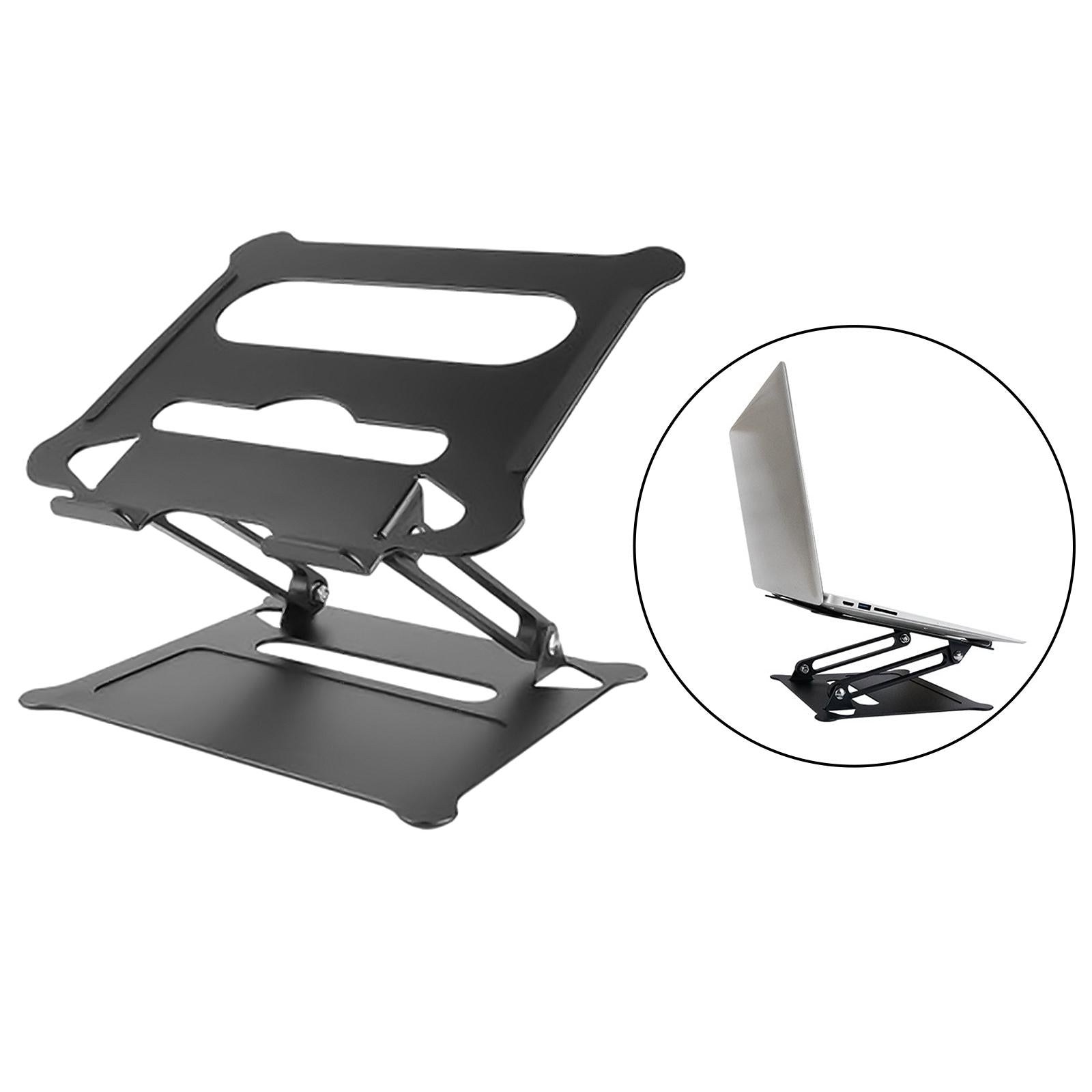 Desk Laptop Stand Adjustable Foldable Aluminum Tablet Notebook Riser Black